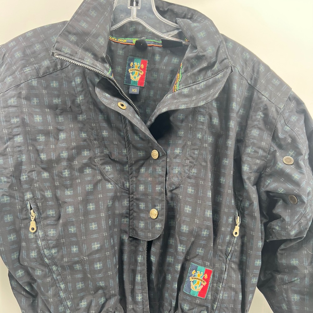 Sunice Women's Plaid Jacket XS‎ Zip Front Full Zip cinched YKK zipper